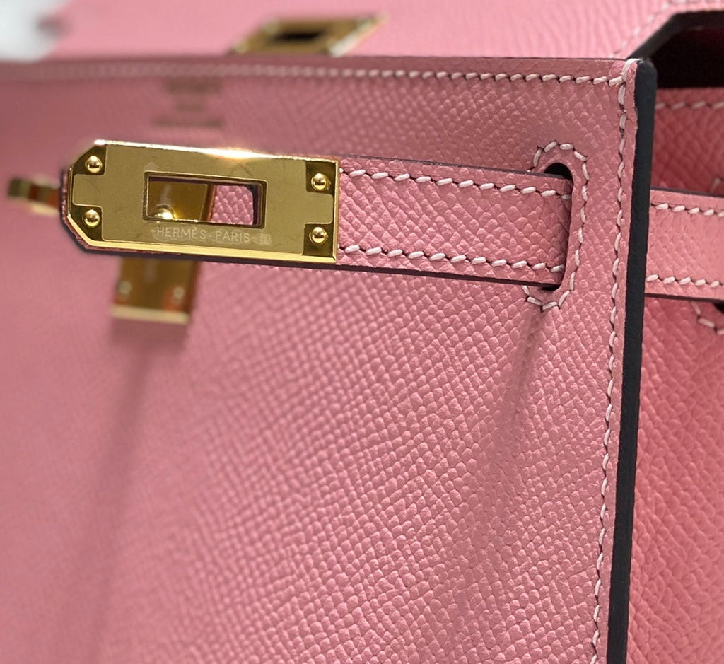 Hermes Kelly Mini II Bag 20 Light Pink Epsom with Gold Hardware