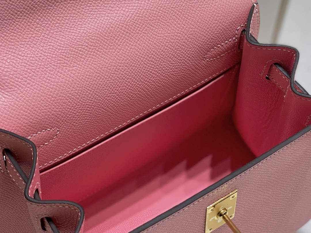 Hermes Kelly Mini II Bag 20 Light Pink Epsom with Gold Hardware