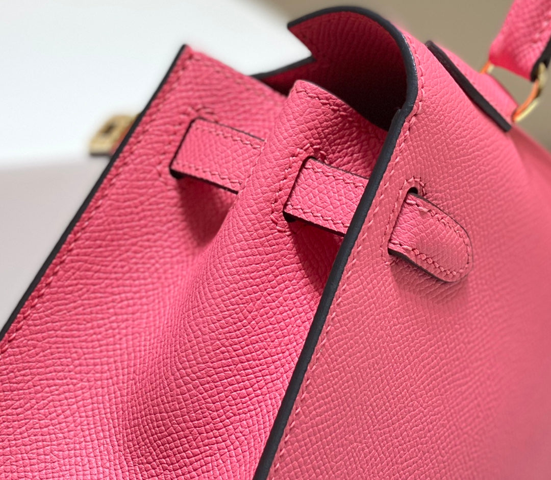 Hermes Kelly Mini II Bag 20 Pink Epsom with Gold Hardware