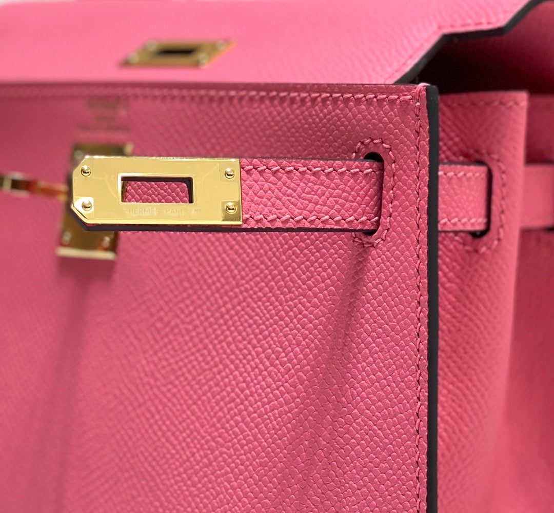 Hermes Kelly Mini II Bag 20 Pink Epsom with Gold Hardware