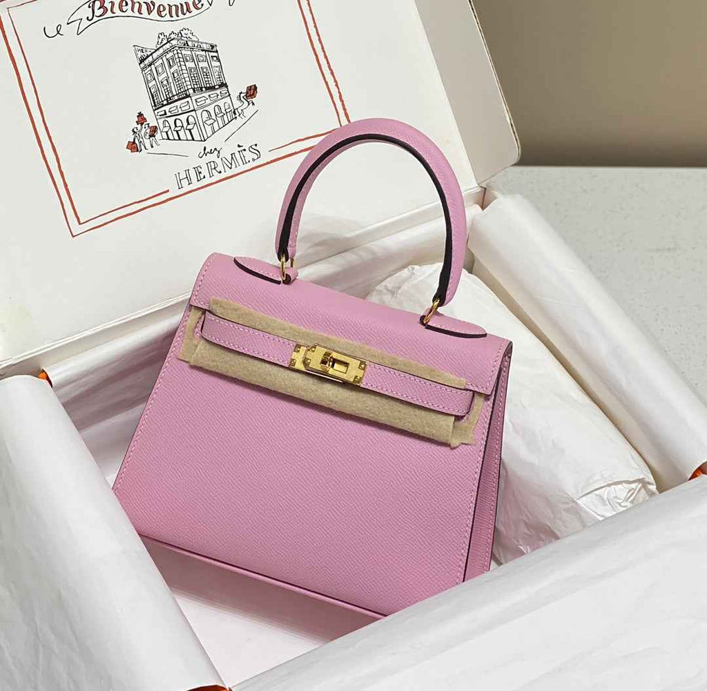 Hermes Kelly Mini II Bag 20 Purple Epsom with Gold Hardware