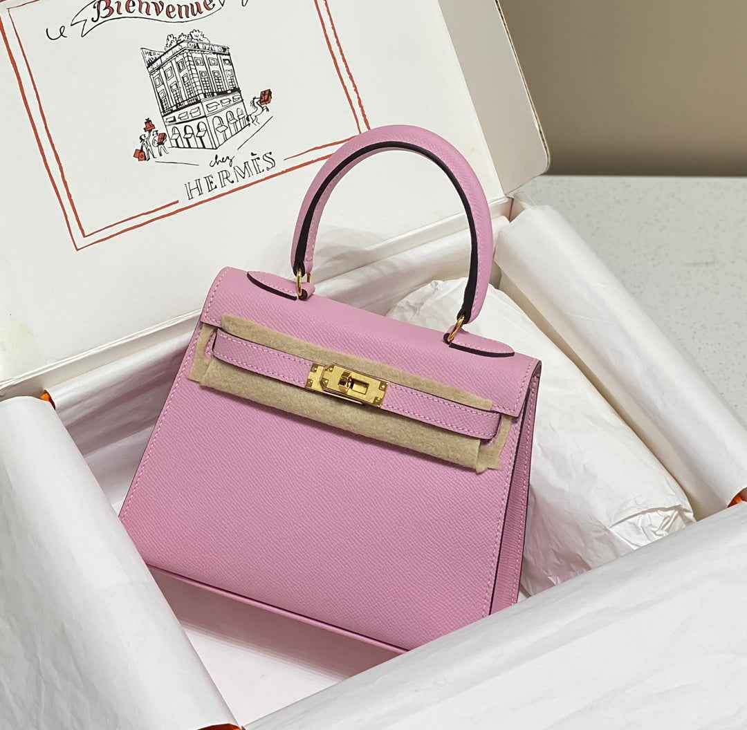 Hermes Kelly Mini II Bag 20 Purple Epsom with Gold Hardware