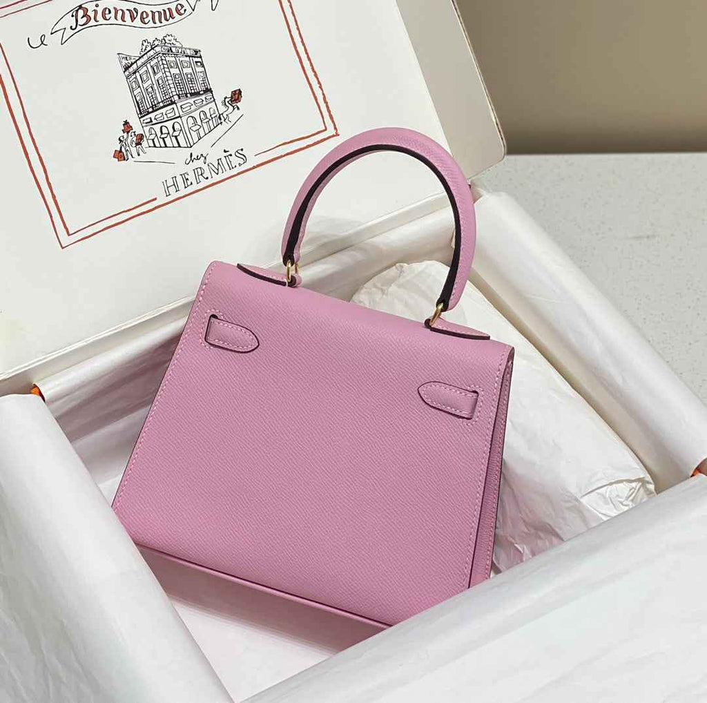 Hermes Kelly Mini II Bag 20 Purple Epsom with Gold Hardware