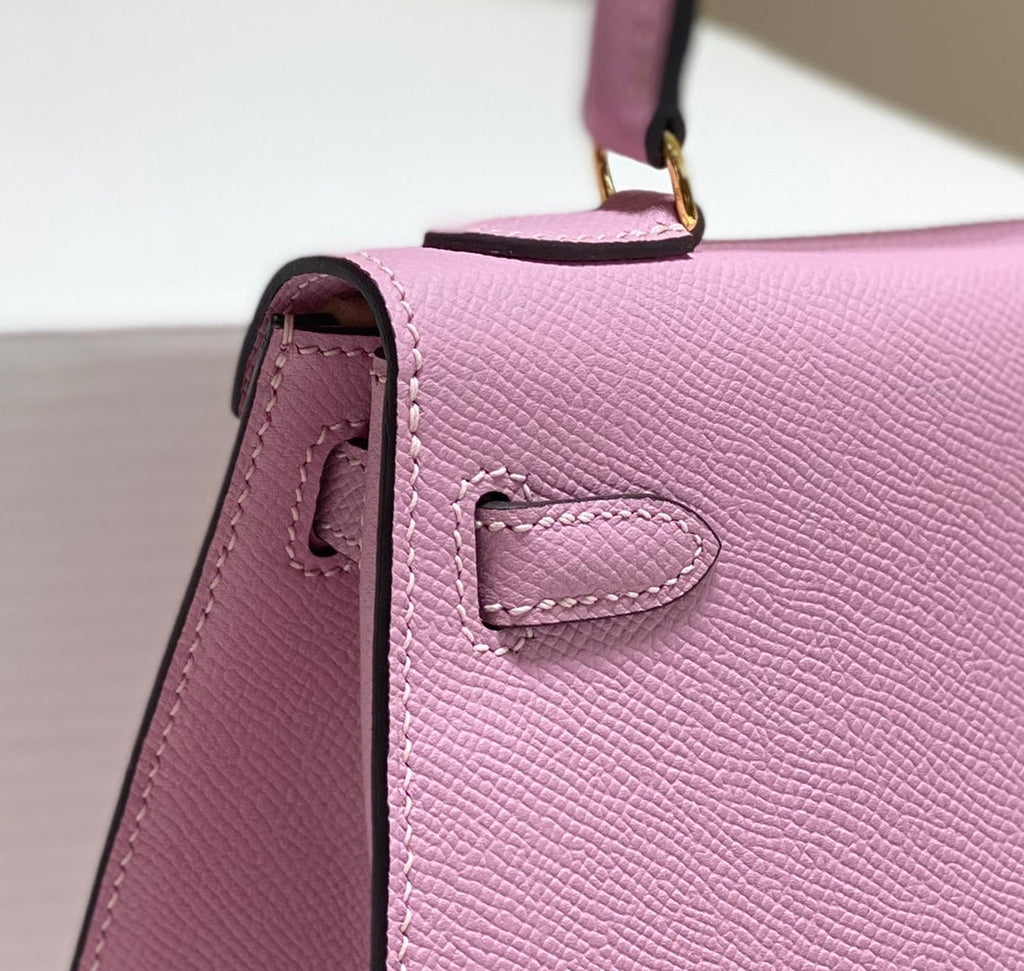 Hermes Kelly Mini II Bag 20 Purple Epsom with Gold Hardware