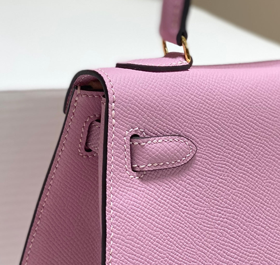 Hermes Kelly Mini II Bag 20 Purple Epsom with Gold Hardware