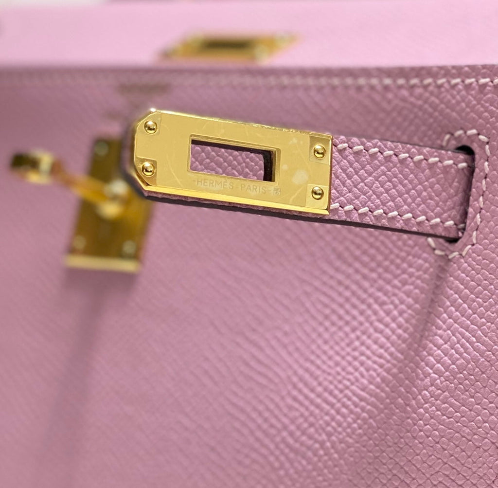 Hermes Kelly Mini II Bag 20 Purple Epsom with Gold Hardware