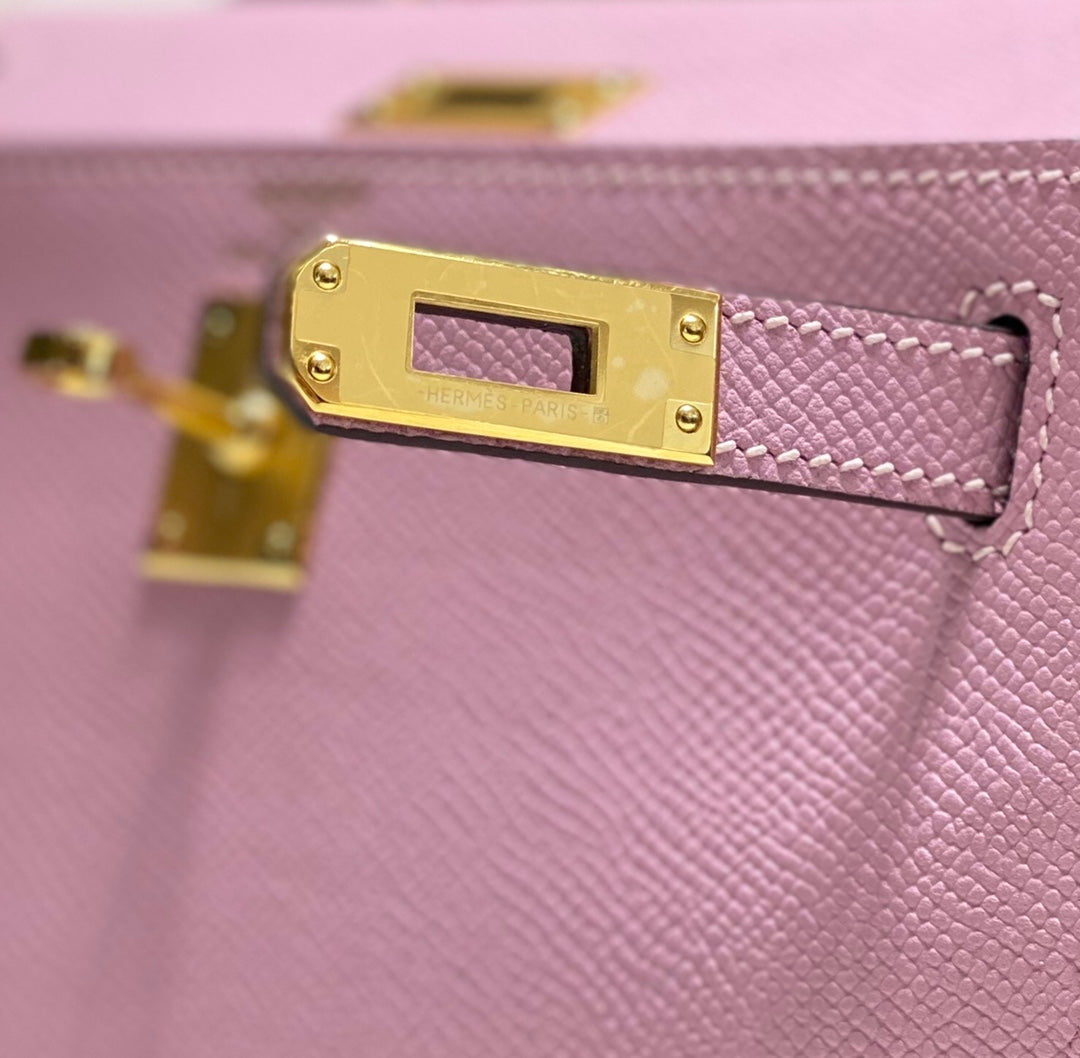 Hermes Kelly Mini II Bag 20 Purple Epsom with Gold Hardware