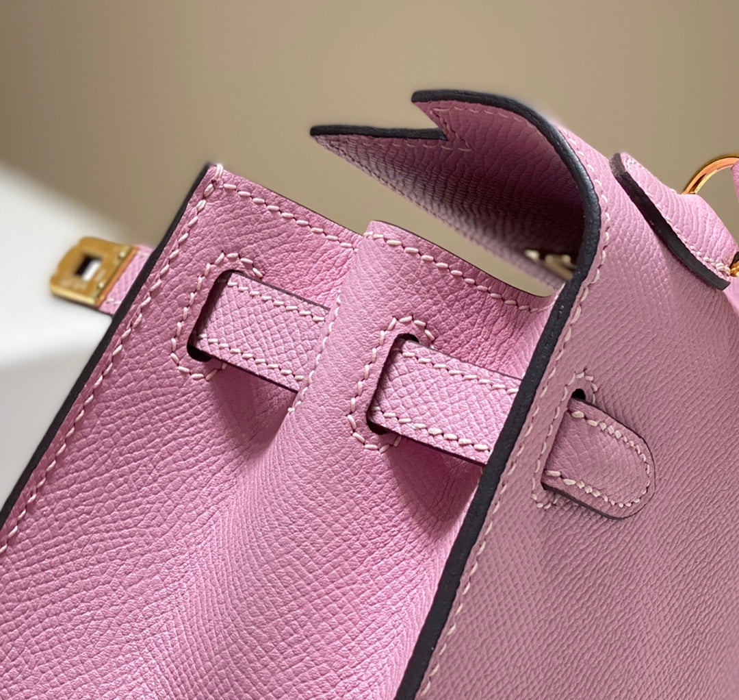 Hermes Kelly Mini II Bag 20 Purple Epsom with Gold Hardware