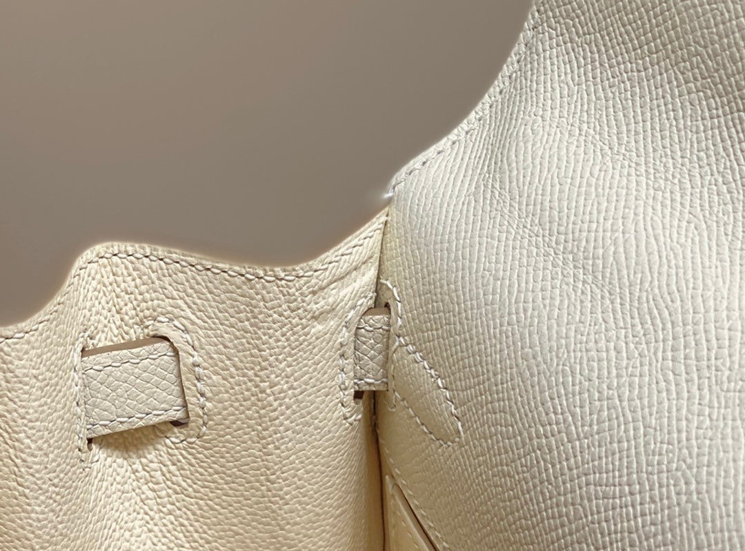 Hermes Kelly Mini II Bag 20 White Epsom with Gold Hardware