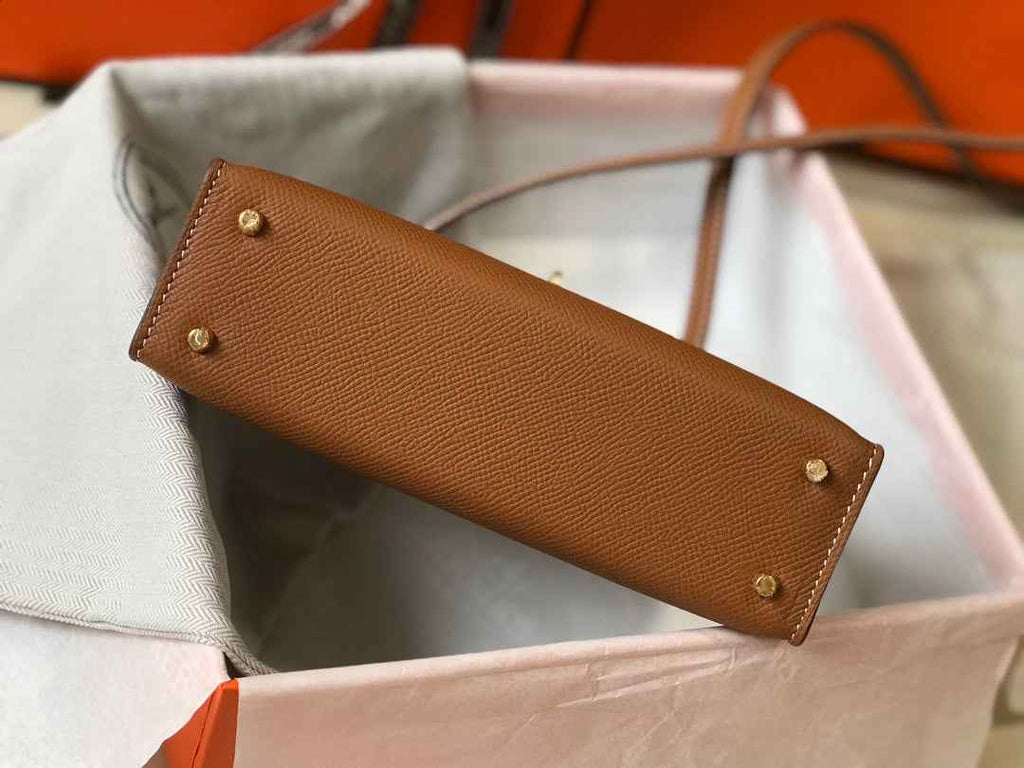 Hermes Kelly Mini II Bag camel Epsom with Gold Hardware 19