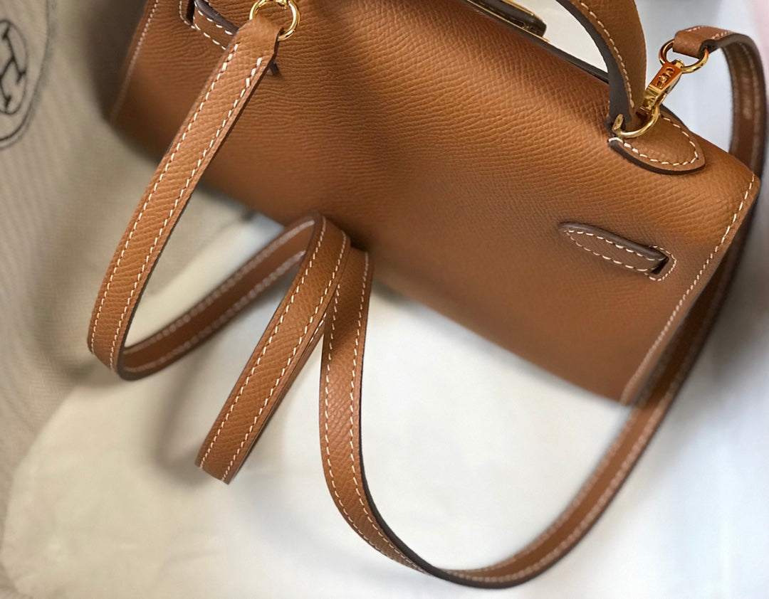 Hermes Kelly Mini II Bag camel Epsom with Gold Hardware 19