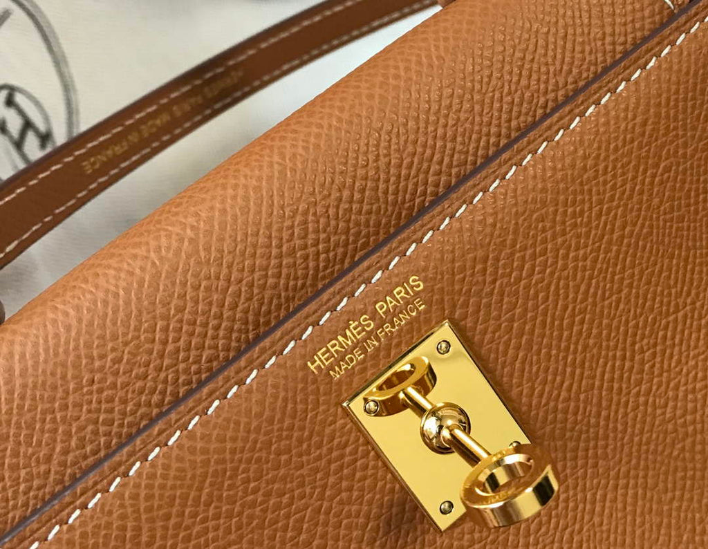 Hermes Kelly Mini II Bag camel Epsom with Gold Hardware 19