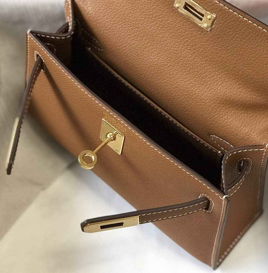 Hermes Kelly Mini II Bag camel Epsom with Gold Hardware 19