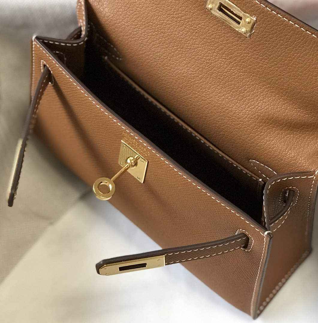 Hermes Kelly Mini II Bag camel Epsom with Gold Hardware 19