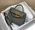 Hermes Kelly Mini II Bag Dark Gray Epsom Leather with Gold Hardware 19