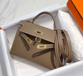 Hermes Kelly Mini II Bag Dark Gray Epsom with Gold Hardware 19
