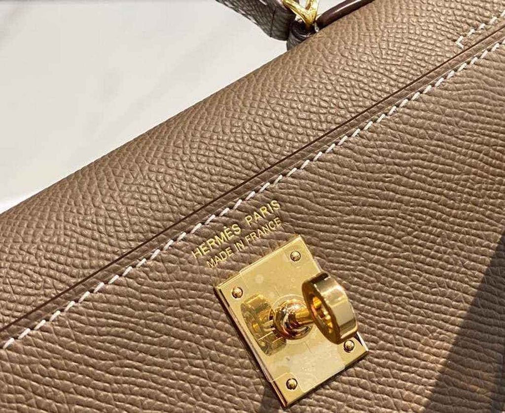 Hermes Kelly Mini II Bag Dark Gray Epsom with Gold Hardware 19