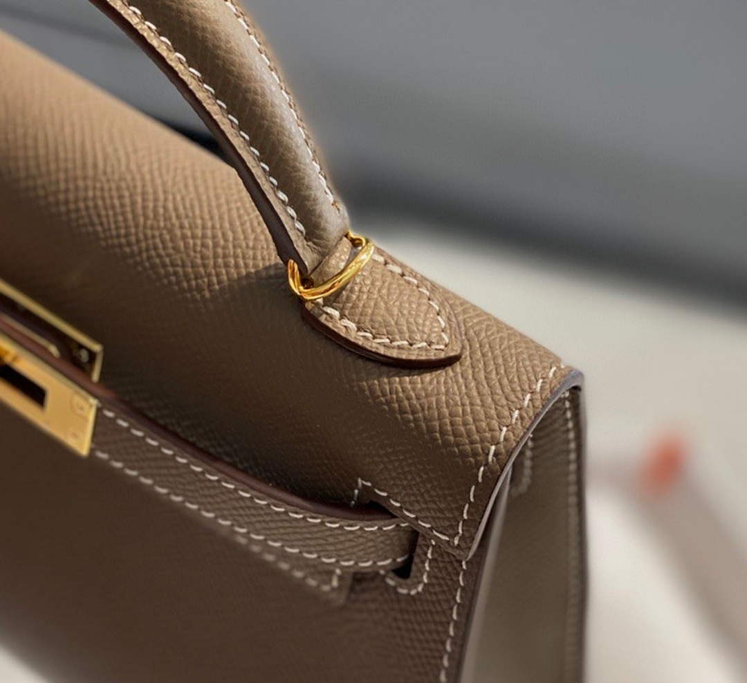 Hermes Kelly Mini II Bag Dark Gray Epsom with Gold Hardware 19