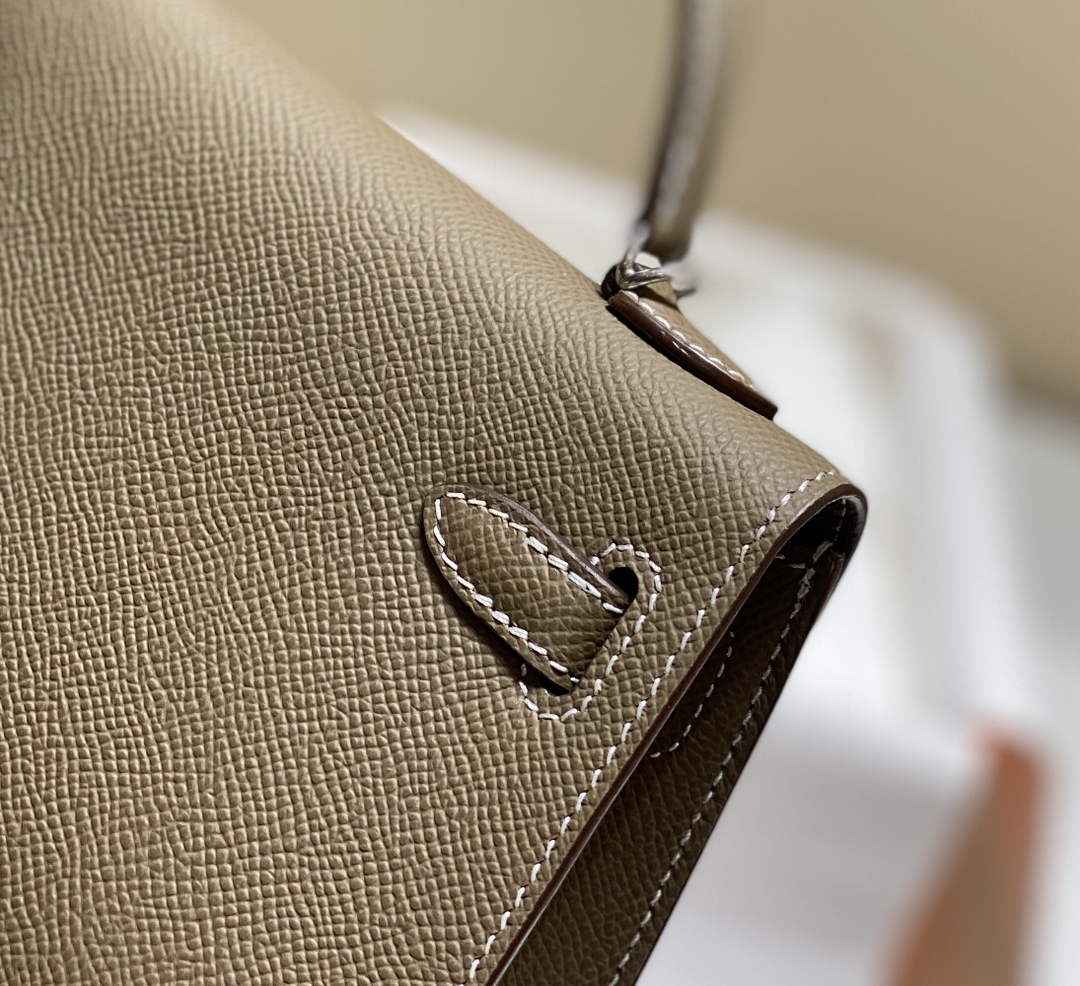 Hermes Kelly Mini II Bag Dark Gray Epsom with Silver Hardware 19