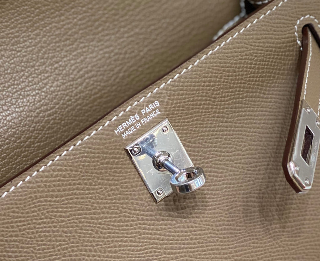 Hermes Kelly Mini II Bag Dark Gray Epsom with Silver Hardware 19