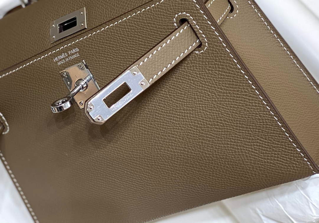 Hermes Kelly Mini II Bag Dark Gray Epsom with Silver Hardware 19