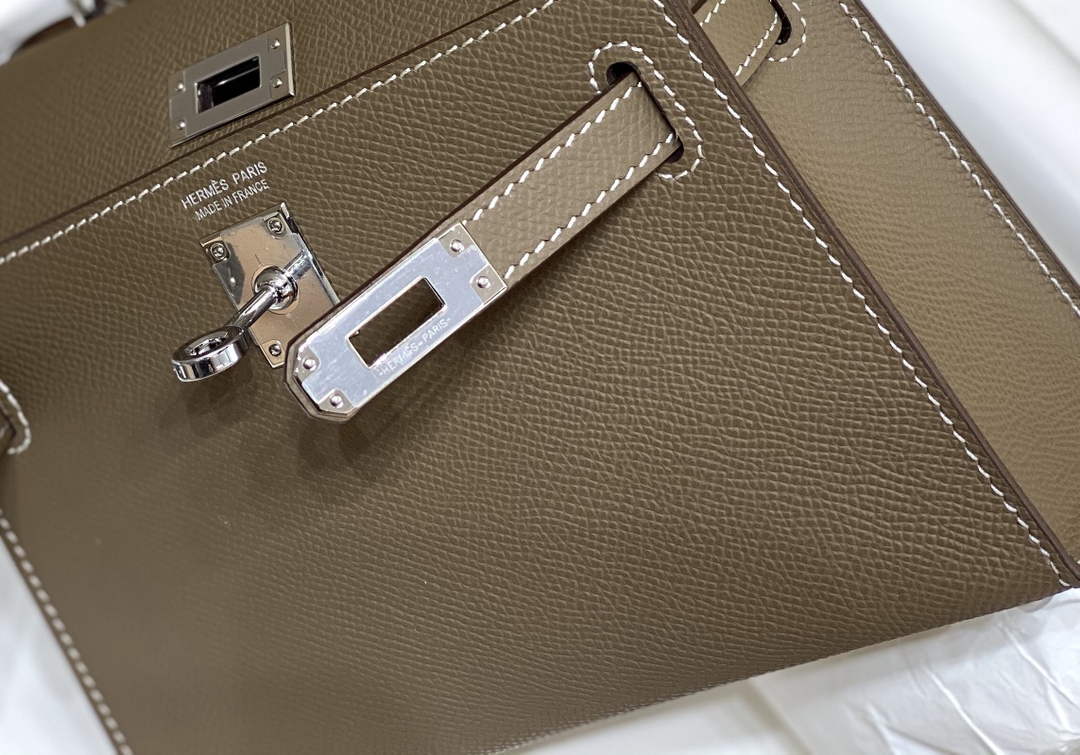 Hermes Kelly Mini II Bag Dark Gray Epsom with Silver Hardware 19