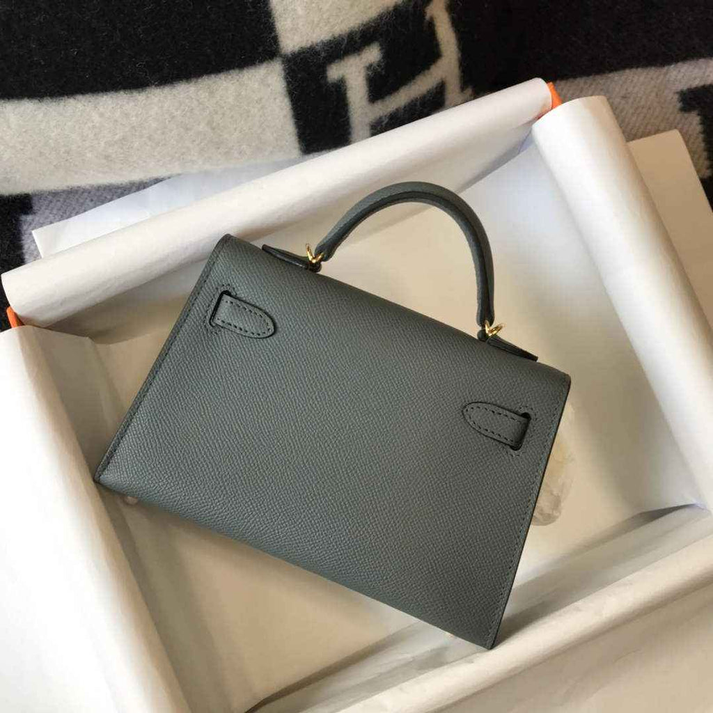 Hermes Kelly Mini II Bag Dark Green Epsom Leather with Gold Hardware 19