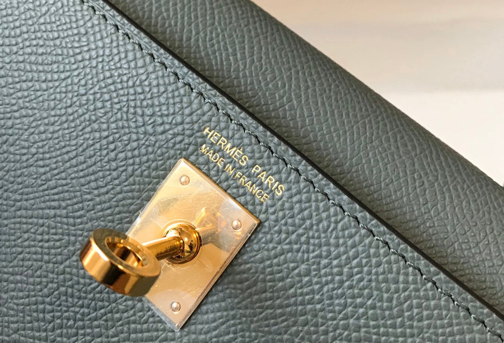 Hermes Kelly Mini II Bag Dark Green Epsom Leather with Gold Hardware 19