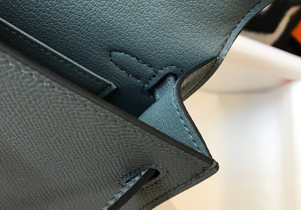 Hermes Kelly Mini II Bag Dark Green Epsom Leather with Gold Hardware 19