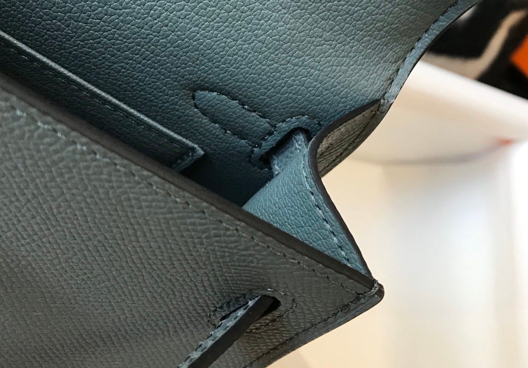 Hermes Kelly Mini II Bag Dark Green Epsom Leather with Gold Hardware 19