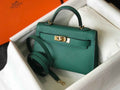 Hermes Kelly Mini II Bag Green Epsom with Gold Hardware 19