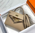 Hermes Kelly Mini II Bag Light Gray Epsom with Gold Hardware 19