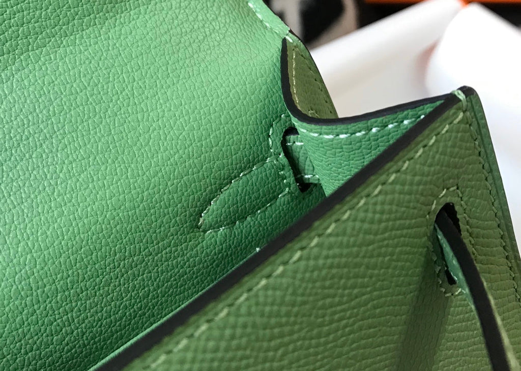 Hermes Kelly Mini II Bag Light Green Epsom with Gold Hardware 19