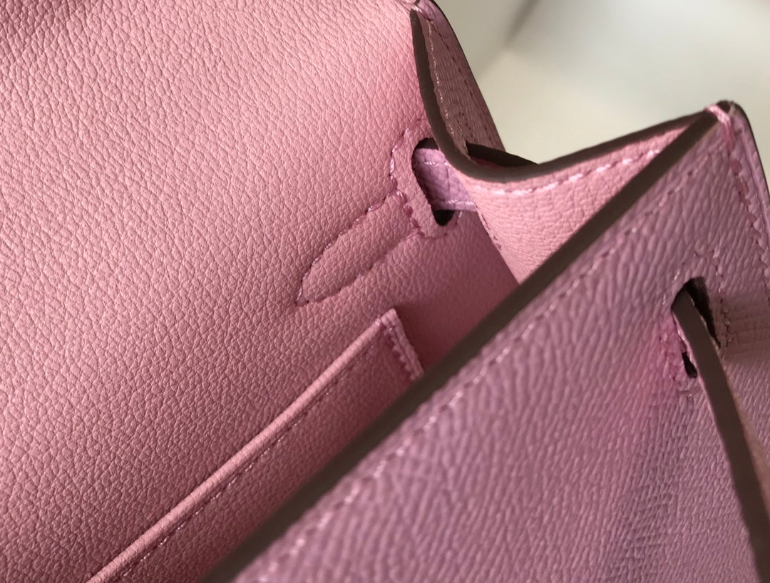 Hermes Kelly Mini II Bag light pink Epsom with Gold Hardware 19