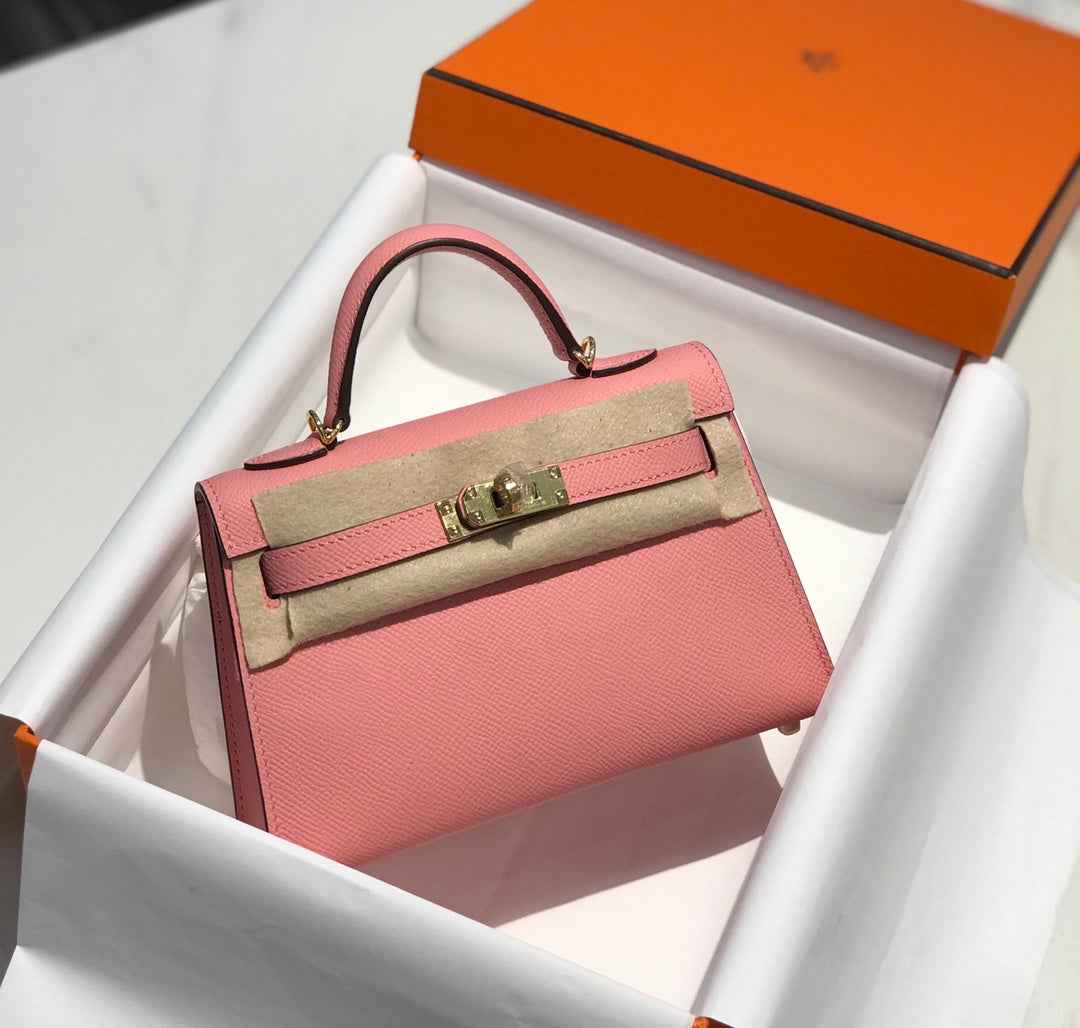 Hermes Kelly Mini II Bag Pink Epsom with Gold Hardware 19