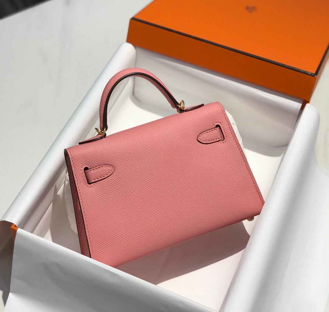 Hermes Kelly Mini II Bag Pink Epsom with Gold Hardware 19