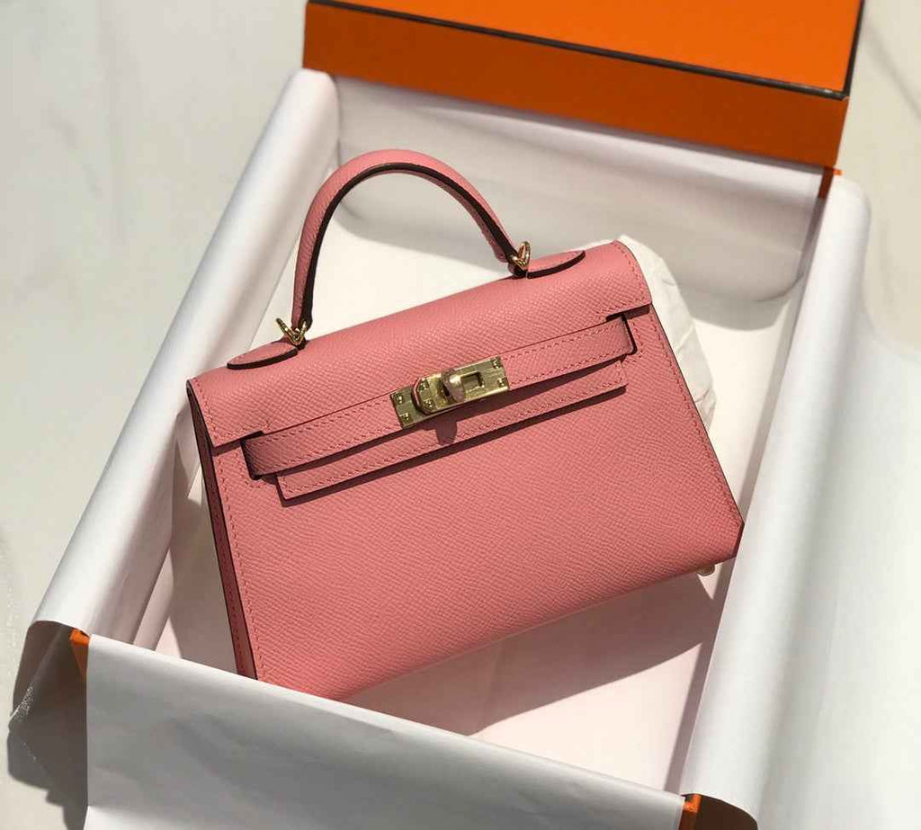Hermes Kelly Mini II Bag Pink Epsom with Gold Hardware 19