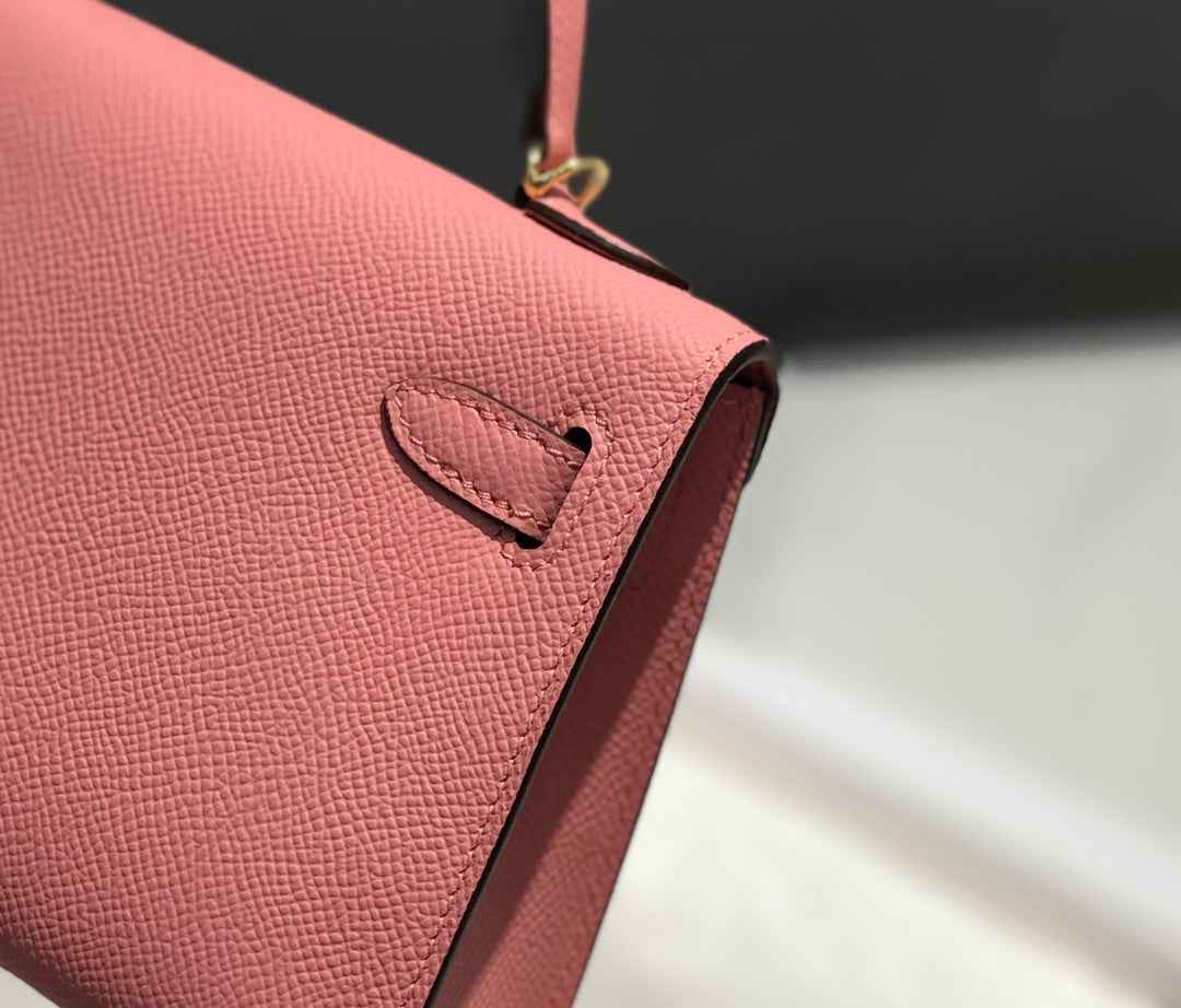 Hermes Kelly Mini II Bag Pink Epsom with Gold Hardware 19