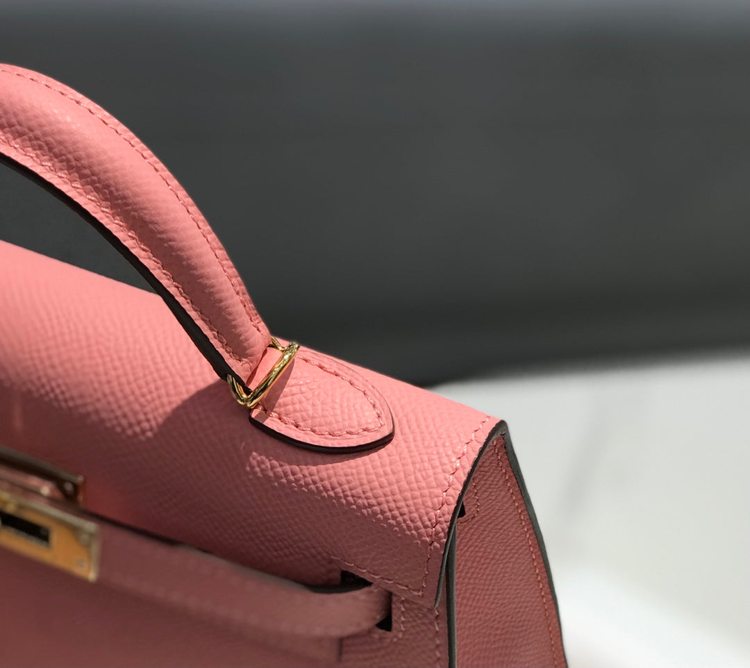 Hermes Kelly Mini II Bag Pink Epsom with Gold Hardware 19