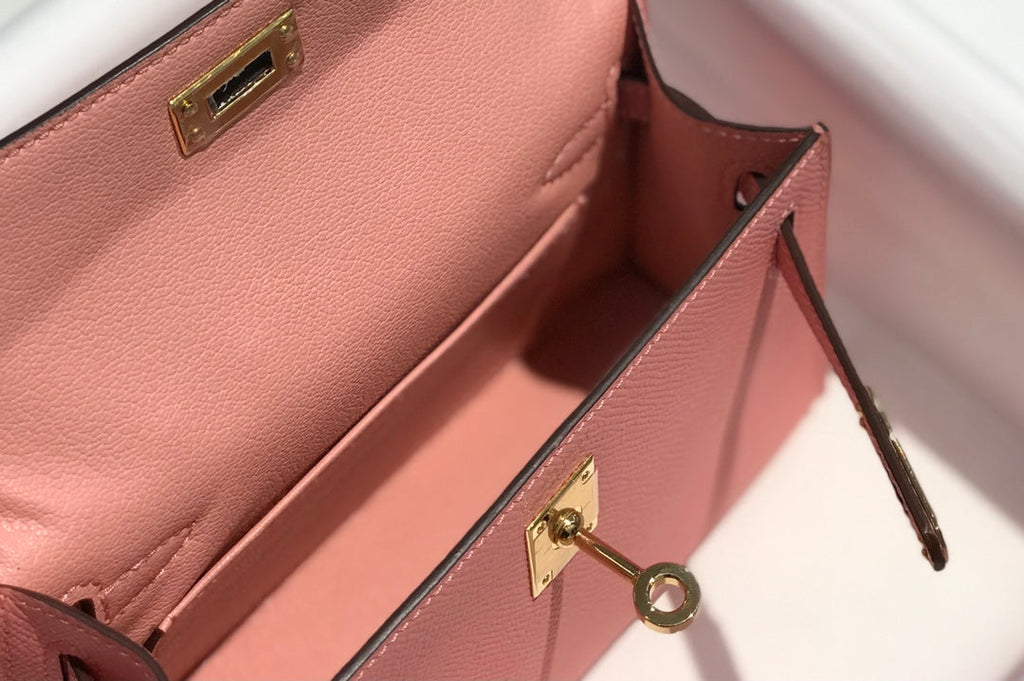 Hermes Kelly Mini II Bag Pink Epsom with Gold Hardware 19
