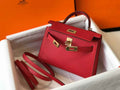 Hermes Kelly Mini II Bag Red Epsom with Gold Hardware 19