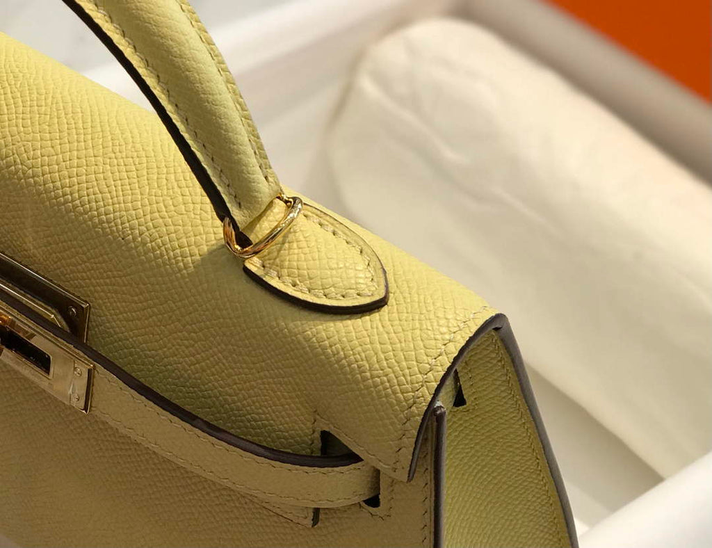 Hermes Kelly Mini II Bag Light Yellow Epsom with Gold Hardware 19
