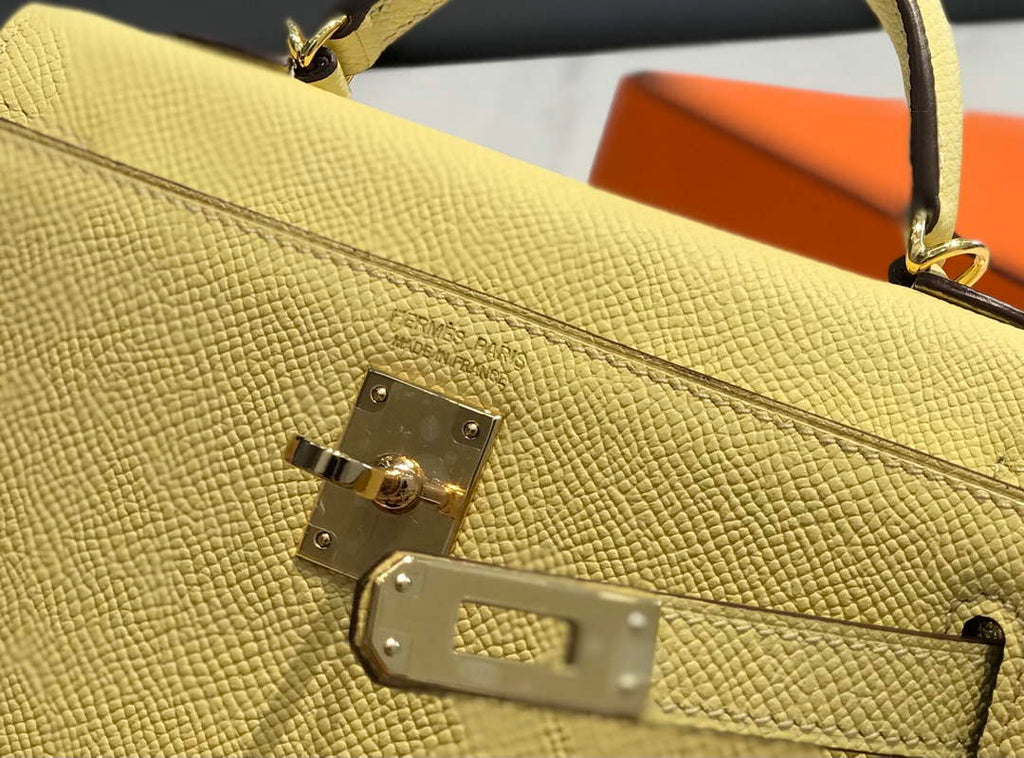 Hermes Kelly Mini II Bag Light Yellow Epsom with Gold Hardware 19