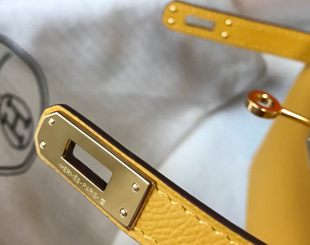 Hermes Kelly Mini II Bag Yellow Epsom with Gold Hardware 19