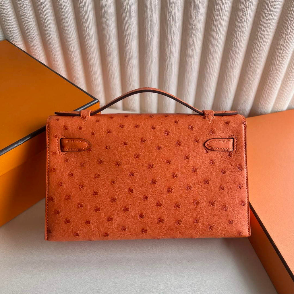 Hermès Kelly Pochette, Kelly Cuts Ostrich Leather