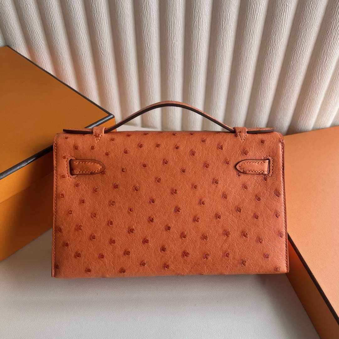 Hermès Kelly Pochette, Kelly Cuts Ostrich Leather