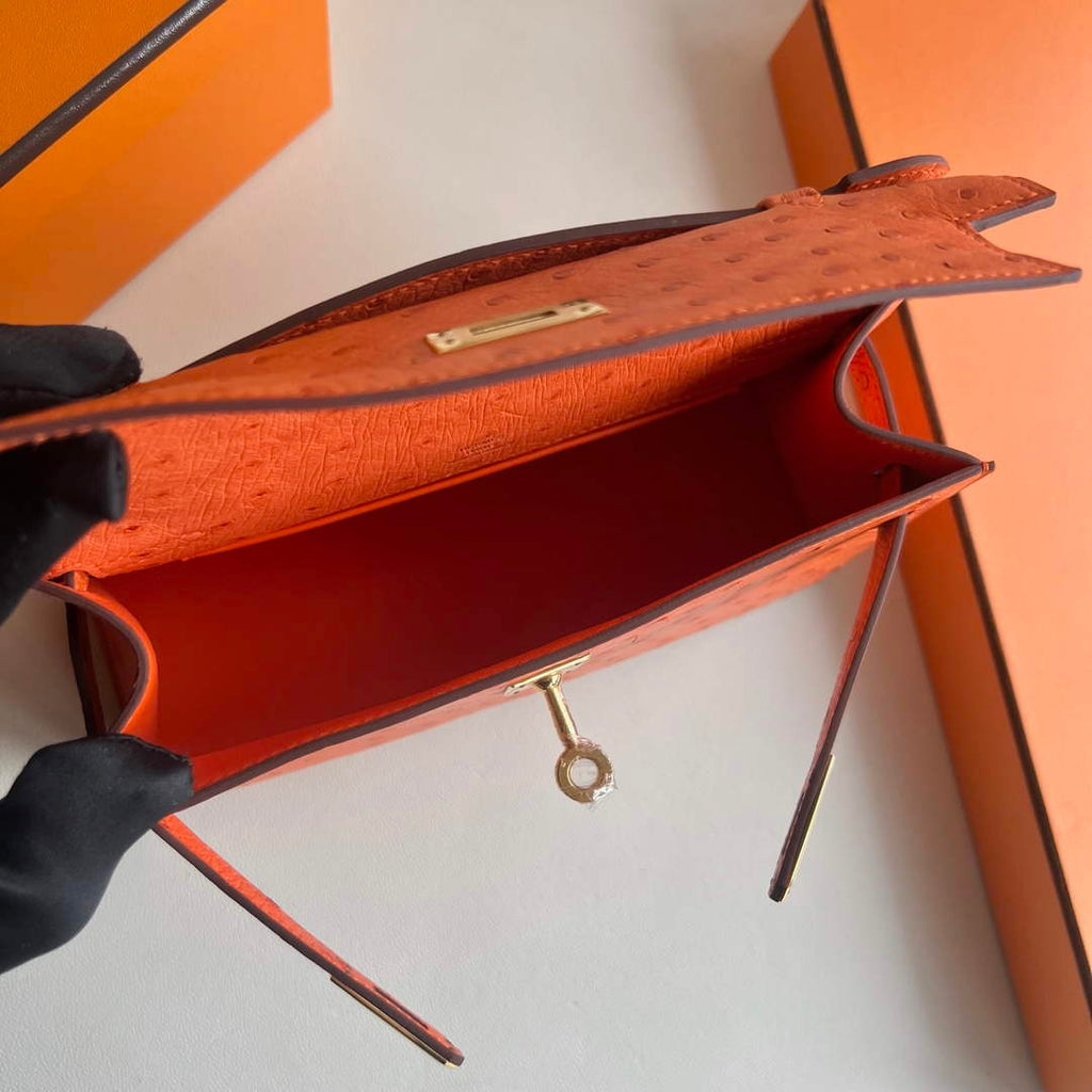 Hermès Kelly Pochette, Kelly Cuts Ostrich Leather