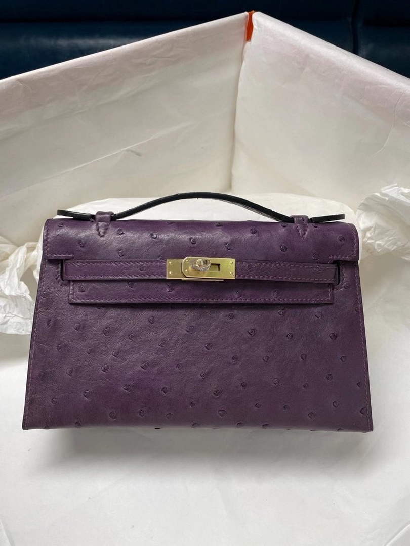 Hermès Kelly Pochette, Kelly Cuts Ostrich Leather