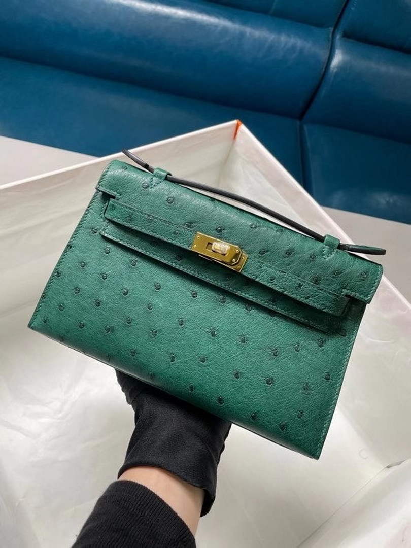 Hermès Kelly Pochette, Kelly Cuts Ostrich Leather