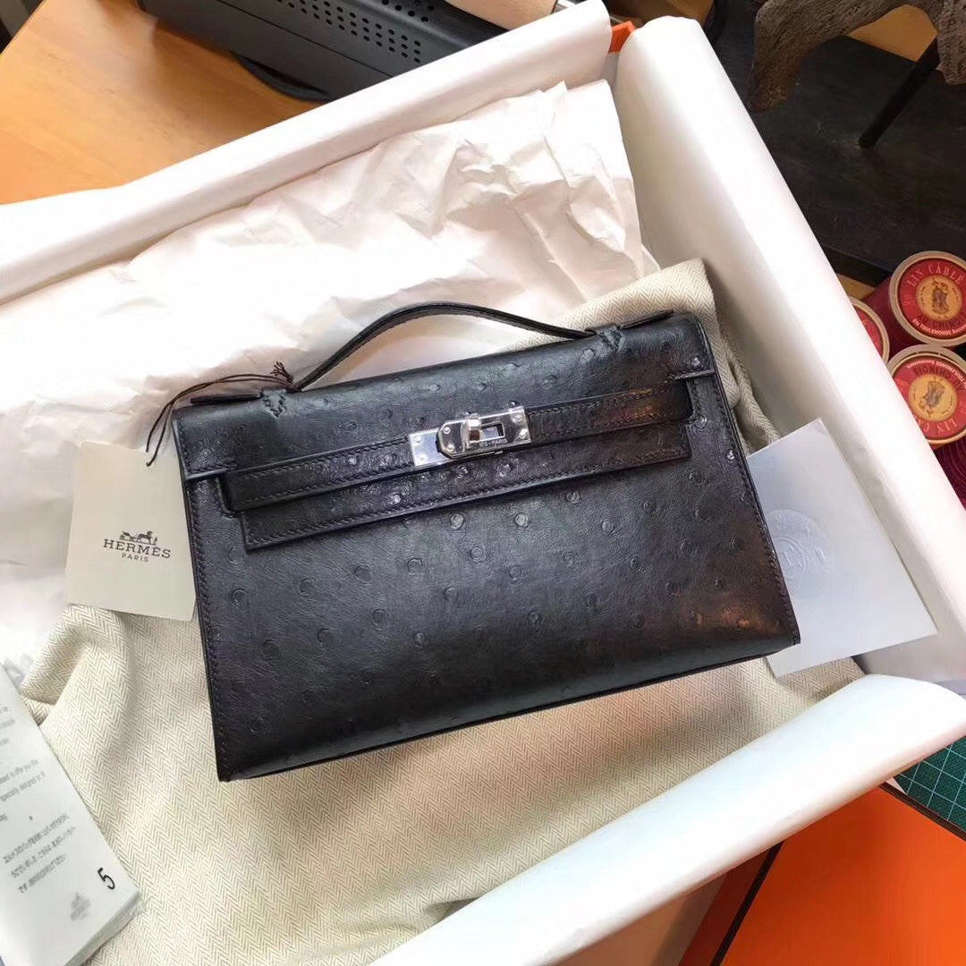 Hermès Kelly Pochette, Kelly Cuts Ostrich Leather